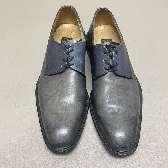 Mercanti Fiorentini Italian Dress Shoes Men 8.5 M Gray Blue Oxford Brogues Italy